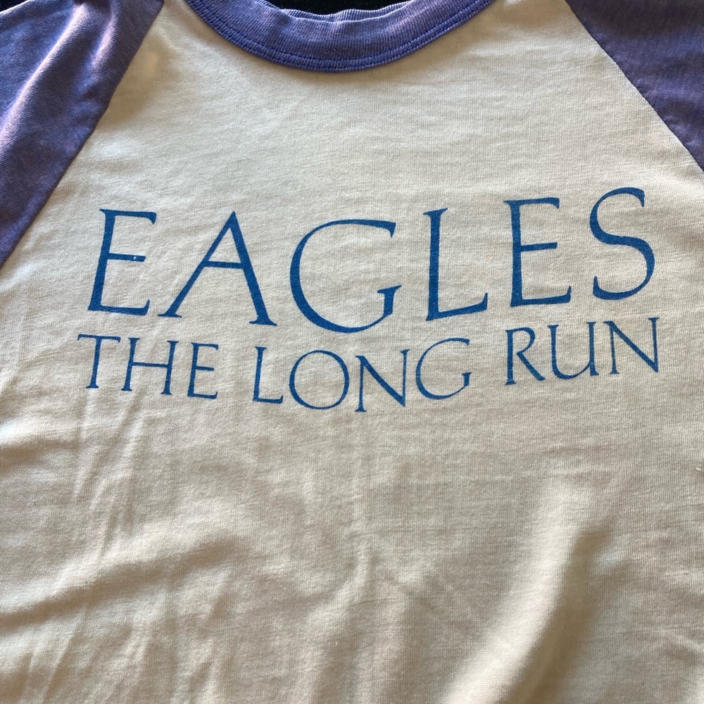 ORIGINAL VINTAGE 1980s Eagles concert baseball 3/4 sleeve tshirt